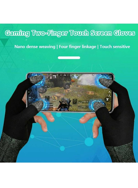 Gennext Gaming Gloves Gaming Finger Sleeves Anti-Sweat Breathable Thumb Sleeves for PUBG Mobile Phone Games Accessories, Black