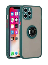 Gennext Apple iPhone 13 Pro Max Matte Hard Back Shock Absorber Mobile Phone Case Cover with Car Magnetic Holder Handle, Green