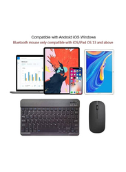 Gennext Portable Wireless Rechargeable Bluetooth Keyboard and Mouse Set for Android/iOS/Windows/iPhone iPad Pro Air Mini, iPad OS/iOS, Black