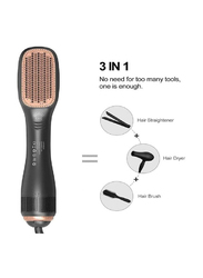 Arabest 2-in-1 Professional Hair Dryer Brush Negative Ion Blow Hair Straightening, Black