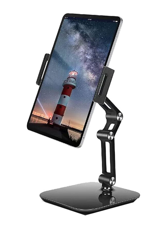 

Gennext Universal 4-12.9-Inch Screen Devices Height & Angle Adjustable Tablet Stand Holder with Aluminium 360 Degree Rotating, Black