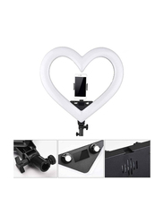 Gennext 12-inch RGB Colourful Heart-shaped Photography LED Light with Stepless Dimming, High Brightness & Phone Holder, Black