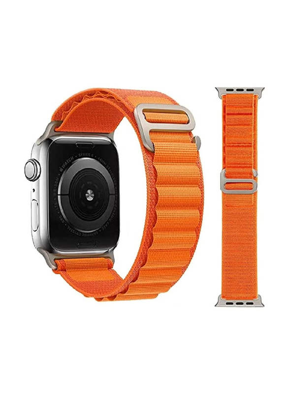 Zoomee Replacement Nylon Loop Strap for Apple Watch Series 8/8 Ultra, Orange