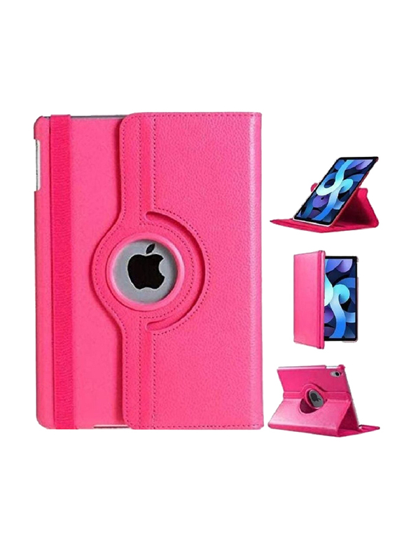 Gennext Apple iPad Air 4th Gen 10.9-Inch Full Body Protective 360 Degree Rotating Leather Smart Folio Case Cover, Pink