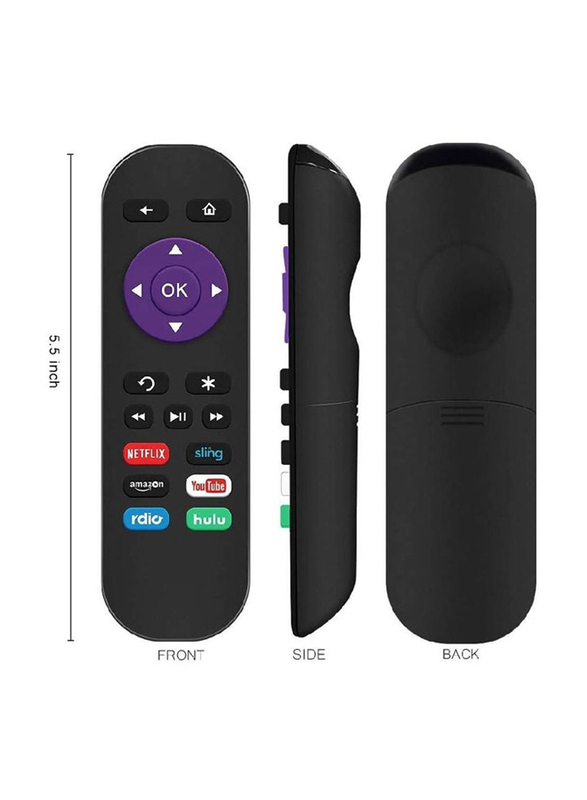 Gennext Replacement Remote Control for Roku Box Model Roku 1, Roku 2(HD, XD, XS), Roku 3, Roku LT, HD, XD, XDS, Roku N1, Roku Express, Roku Express+, Black