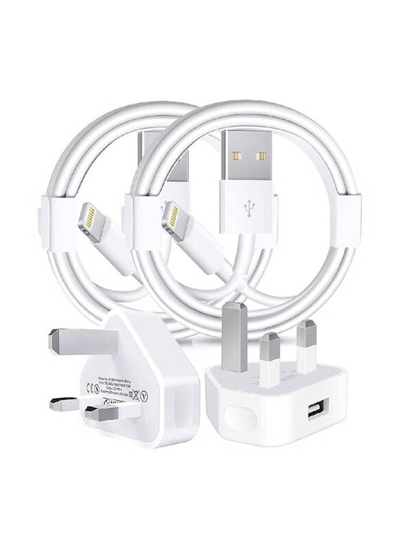 

Gennext Fast Charging Wall Charger, Apple MFi Certified, with Lightning Cable for Smartphones, 2 Pieces, White