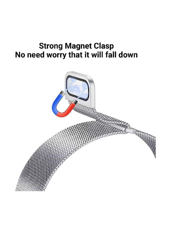 Gennext Replacement Magnetic Clasp Metal Strap for Apple Watch Ultra Band 49mm, iWatch Series 8/7/6/5/4/3/2/1/SE/Ultra, Silver