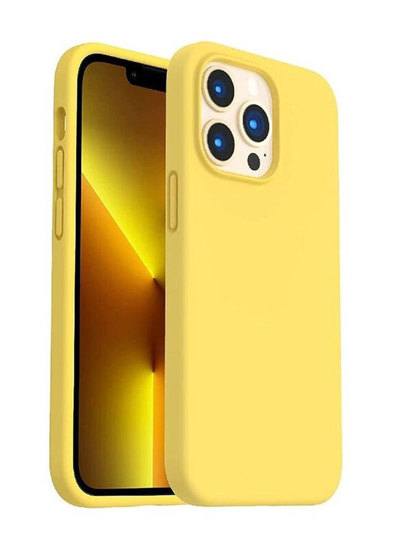 

Gennext Apple iPhone 14 Pro Soft Silicone Anti-Scratch Gel Rubber Shockproof Protective Mobile Phone Case Cover, Yellow