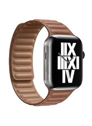 Gennext Leather Magnetic Adjustable Replacement Strap for Apple Watch Ultra 49mm, Brown