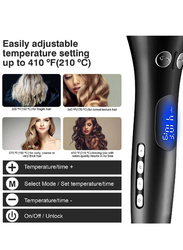 Automatic Hair Curler Ceramic Rotating for Stunning Wavy Hair with Display & Adjustable Temperature, Black