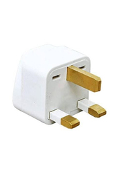 Outlet Converter Socket Universal 3-Pin Travel Adapter, White