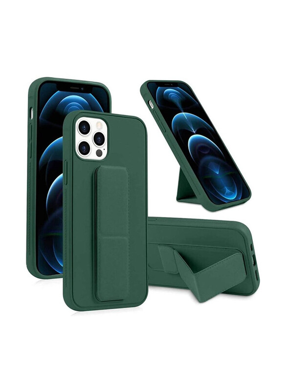 

Zumi Apple iPhone 14 Pro Foldable Magnetic Back Holder Mobile Case Cover with Finger Strap and Grip, Green