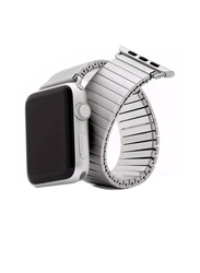 Gennext Replacement Stainless Steel Stretchable Bracelet Strap for Apple Watch Series 8/7/6/5/4/3/2/1 SE/Ultra 45mm/44mm/42mm/49mm, White