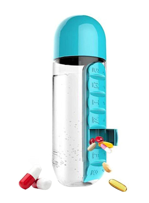 

Gennext 2 In 1 Portable 7-Days Travel Pill Case Water Bottle, Multicolour