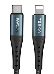 Yesido One Size Premium Lightning Cable, USB Type-C To Lightning for Suitable Devices, Black