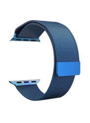 Zoomee Magnetic Loop Stainless Steel Metal Strap Watch Bands for Apple Watch 38mm, Blue