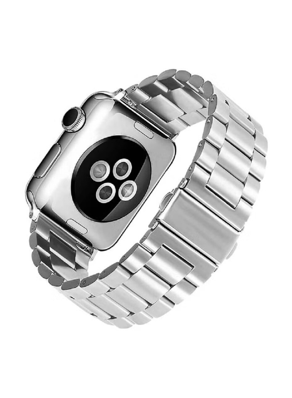 Gennext Stainless Steel Metal Replacement Strap for Apple iWatch Series 8/7/6/5/4/3/2/1/SE/Ultra, Silver