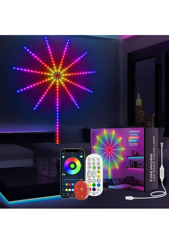 Gennext Firework Magic Colour Smart Strip USB Powered LED Lights with Launch Burst Effect Remote App Control for Bedroom, Multicolour