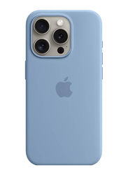 Gennext Apple iPhone 15 Pro Max Slim Liquid Silicone Shockproof Protective Mobile Phone Case Cover, Light Blue