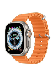 Gennext Replacement Silicone Hole Wavy Strap for Apple Watch Ultra/Watch Ultra 2 49mm, Orange