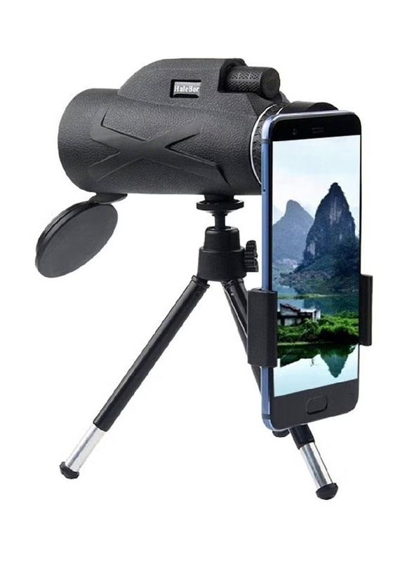 40x60 HD Monocular Long Range High Quality Telescope with Phone Clip Tripod, Black