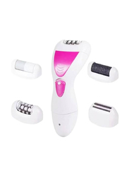 Gennext 4-in-1 Rechargeable Lady Shaver & Epilator Set, GM-7006, White/Pink