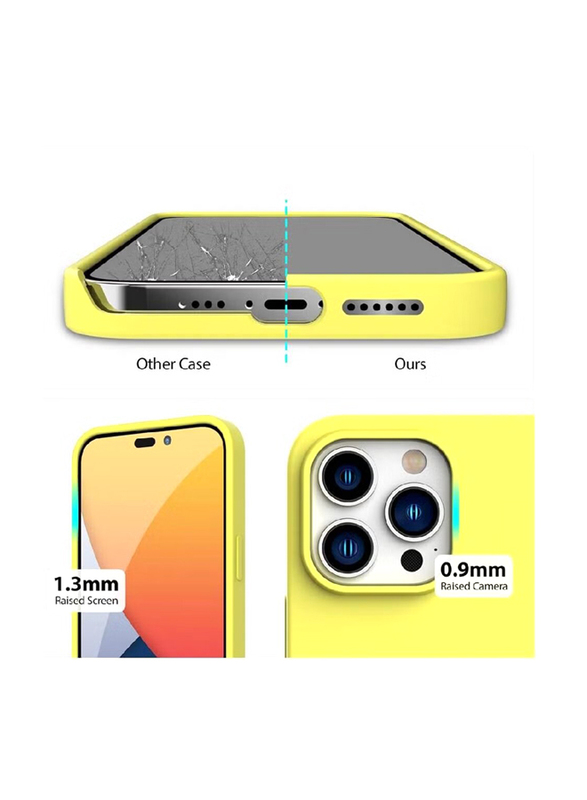 Apple iPhone 14 Plus Soft Silicone Anti-Scratch Gel Rubber Shockproof Protective Mobile Phone Case Cover, Yellow