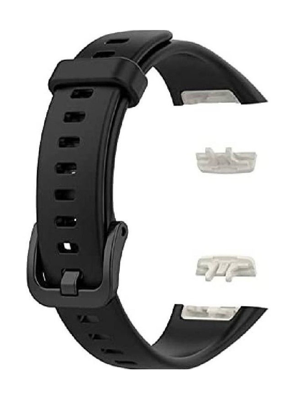 Gennext Adjustable Silicone Replacement Sports Watch Strap for Huawei Band 6/Honor Band 6, Black