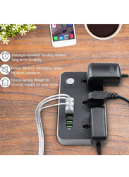 Gennext Power Strip with USB Ports, Black