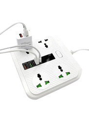 Gennext Type-C PD Smart Universal Socket 40W Power Strip, White