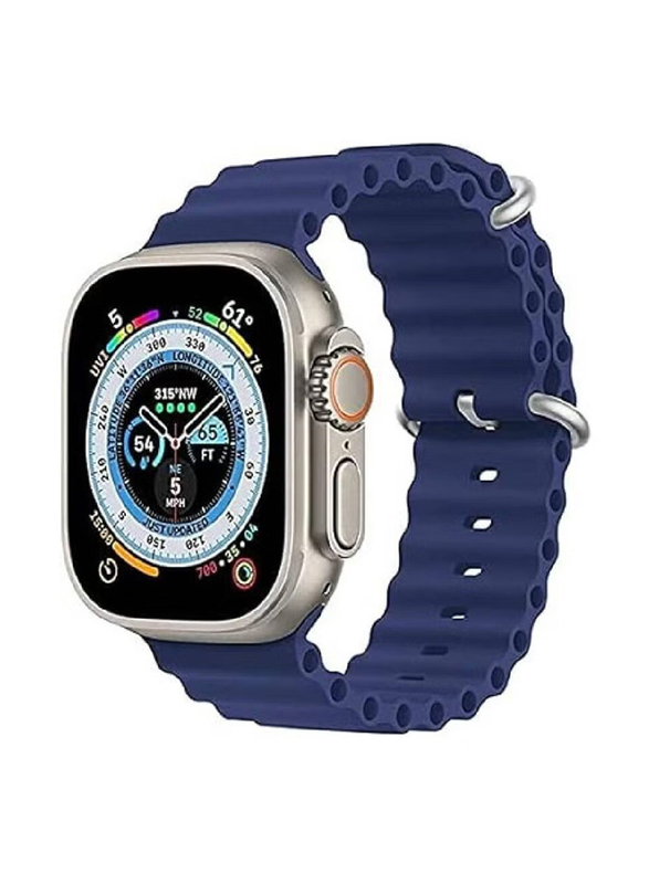 

Gennext Replacement Silicone Hole Wavy Strap for Apple Watch Ultra/Watch Ultra 2 49mm, Blue