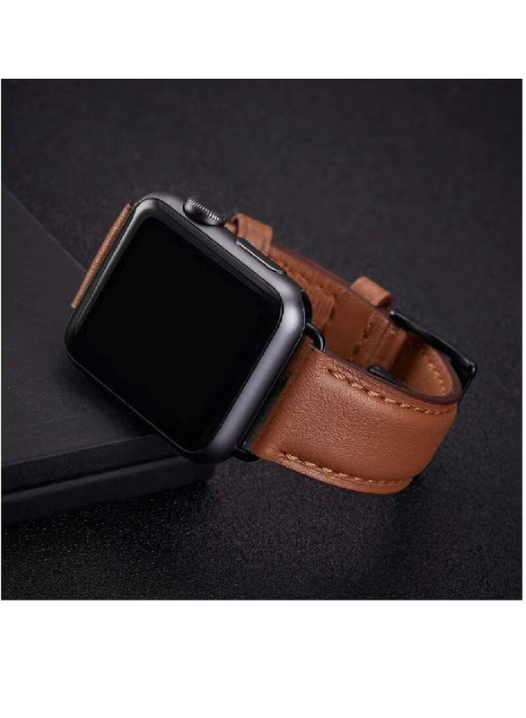 Gennext Replacement Genuine Leather Strap for Apple Watch Ultra Band 49mm, iWatch Series 8/7/6/5/4/3/2/1/SE/Ultra, Brown