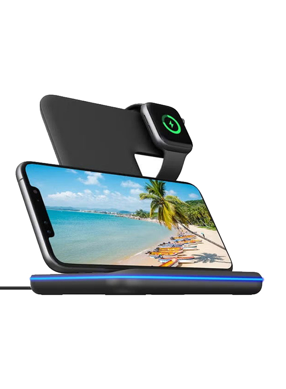 Gennext 3-in-1 Z5 Wireless Charger Stand, Black