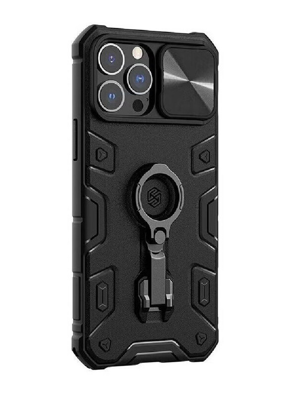 

Nillkin Apple iPhone 13 Pro Max CamShield Armor Pro with Ring Holder & Camera Protection Mobile Phone Case Cover, Black