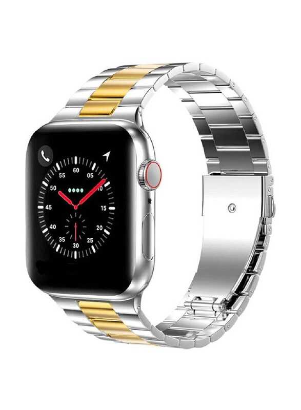 

Gennext Replacement Stainless Steel Band for Apple Watch Series 8/7/6/5/4/3/2/1/SE/Ultra 49mm/45mm/44mm/42mm, Silver/Gold