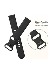 Gennext Adjustable Quick Release Silicone Replacement Band for Samsung Galaxy Watch 4/4 Classic/5/5 Pro/6/6 Classic, Black