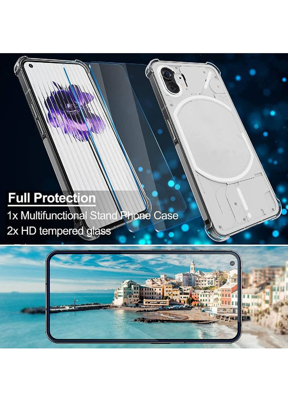 Zoomee Nothing Phone 1 TPU Silicone Case Mobile Phone Case Cover with Airbag Corners, 3 Pieces, Clear