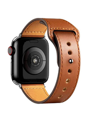 Replacement Genuine Leather Band for Apple Series 8/7/6/5/4/3/2/1/SE 41/40/38mm, Brown