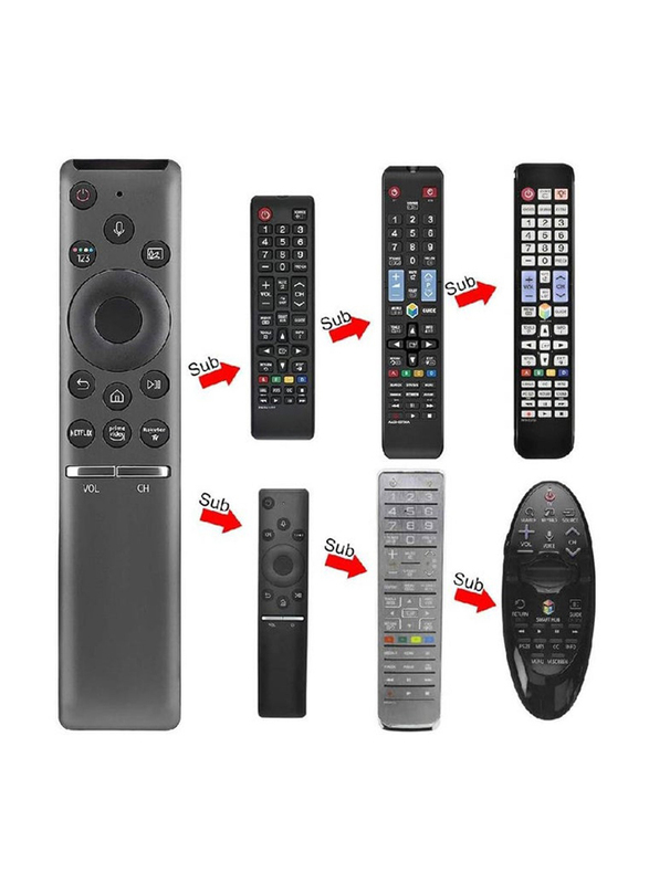 Gennext Universal Voice Remote Control Replacement for All Samsung LCD LED QLED HDTV 3D 4K 8K UHD Smart TV, with Netflix, Prime Video Buttons, Black