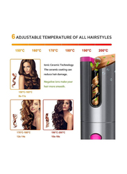 Portable USB Rechargeable Anti-Tangle Wireless Unbound Cordless Automatic Hair Curler, Multicolour