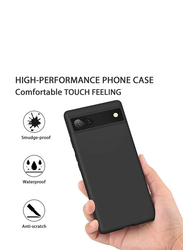 Google Pixel 6a Soft Silicon TPU Flexible Slim Fit Smooth Shock Proof Fingerprint Resistant Mobile Phone Case Cover, Black