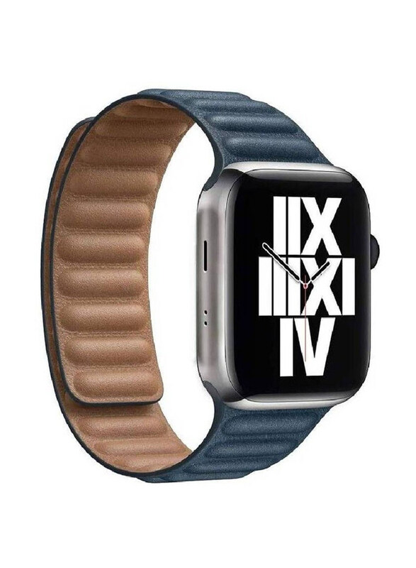 

Gennext Leather Magnetic Adjustable Replacement Strap for Apple Watch Ultra 49mm, Blue