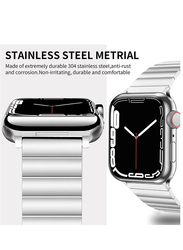 Zoomee Replacement Adjustment Stainless Steel Metal Bands for Apple Watch 42mm/44mm/45mm/49mm/iWatch Ultra Series 8/7/6/5/4/3/2/1, Silver