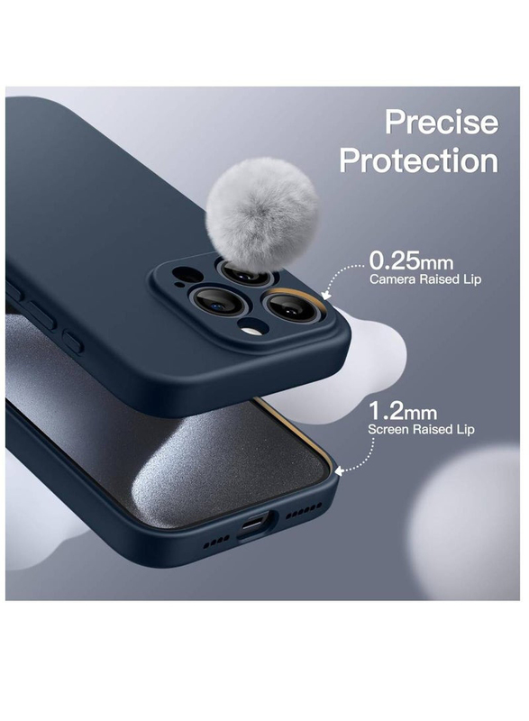 Apple iPhone 15 Pro Max 6.7 Inch Protective Slim Shock-Absorption Camera Protection Silicone MagSafe Wireless Charging Mobile Phone Back Case Cover, Blue