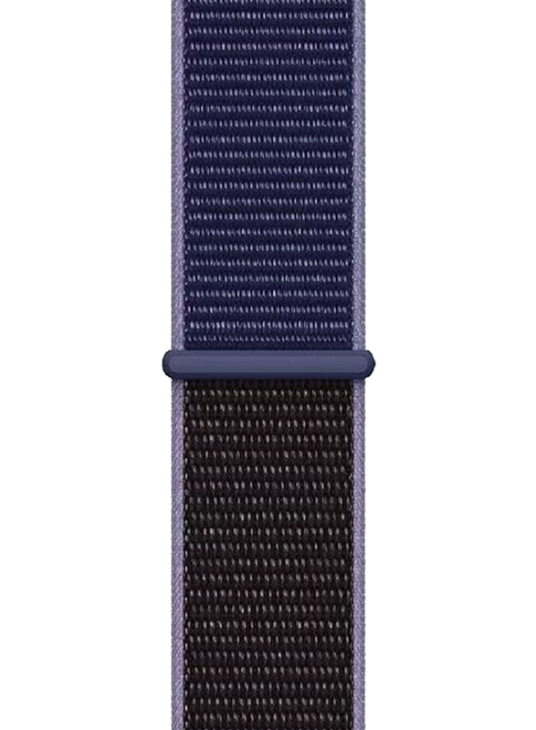 Gennext Nylon Sport Soft Replacement Band Strap for Apple iWatch Series 8/Ultra/7/6/SE/5/4/3/2/1, Midnight Blue Black