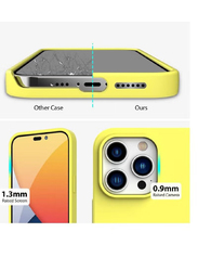 Apple iPhone 14 Pro Max Soft Silicone Anti-Scratch Gel Rubber Shockproof Protective Mobile Phone Case Cover, Yellow