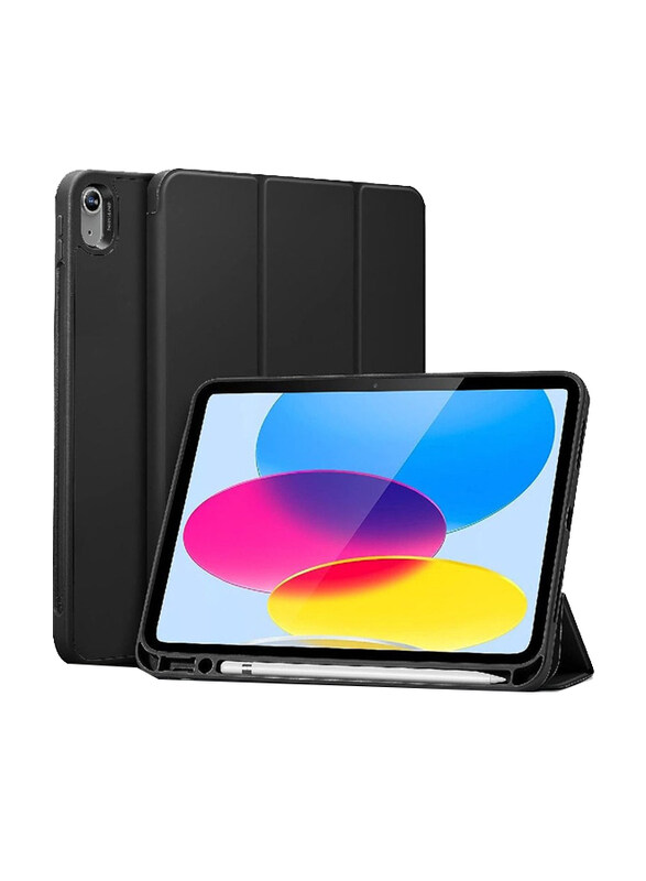 

Gennext Apple iPad (10th Gen) 10.9" 2022 Protective Trifold Stand Auto Sleep/Wake Flexible Back Tablet Case Cover, Black