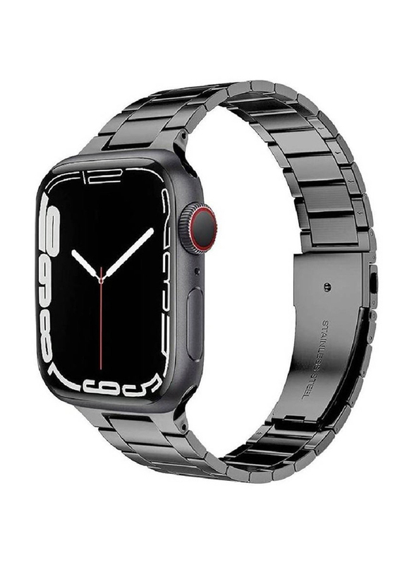 

Gennext Stainless Steel Strap with Case for Apple Watch Ultra SE2 SE & Series 8/7/6/5/4/3/2/1 49mm/45mm/44mm/42mm, Dark Grey