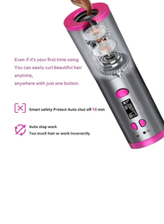 Unbound Cordless Automatic Hair Curler, Grey/Pink