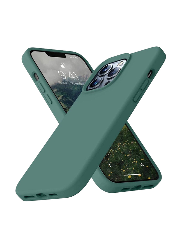 Apple iPhone 14 Pro Premium Silicone Protective Gel Slim Soft Mobile Phone Case Cover, Green